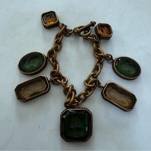EXTASIA Charm Du Jour Intaglio Glass Cameos Charm Bracelet